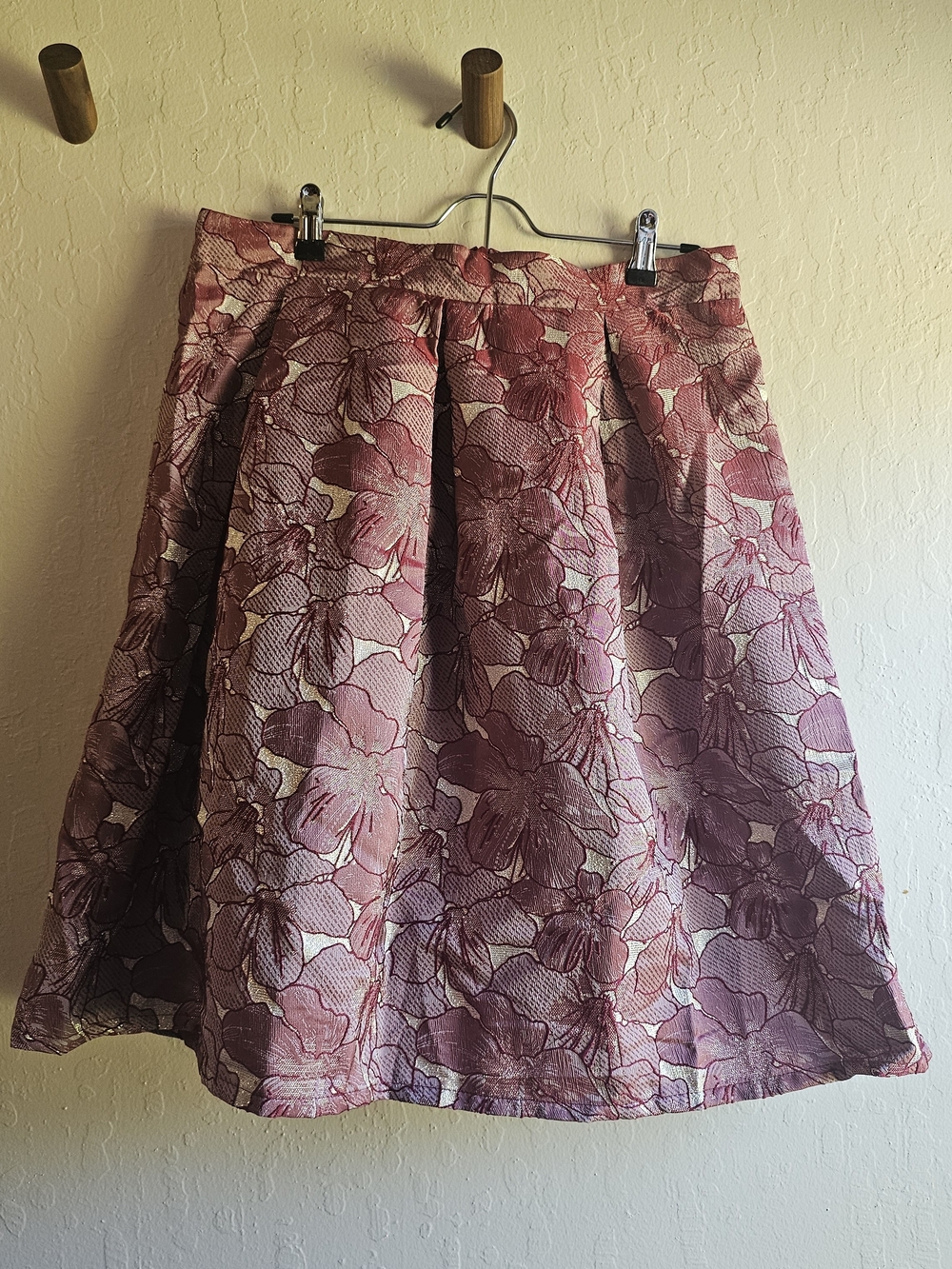 Chicwish Pink Floral A-Line Skirt
